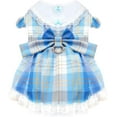 thumbnail image 2 of Dalrosia Plaid Dog Dress for Small Dogs Cats Bowknot Girl Dog Clothes with D-Ring Cute Princess Pet Puppy Dresses Spring Summer Pet Outfits for Chihuahua Yorkies Shih Tzu, 2 of 7