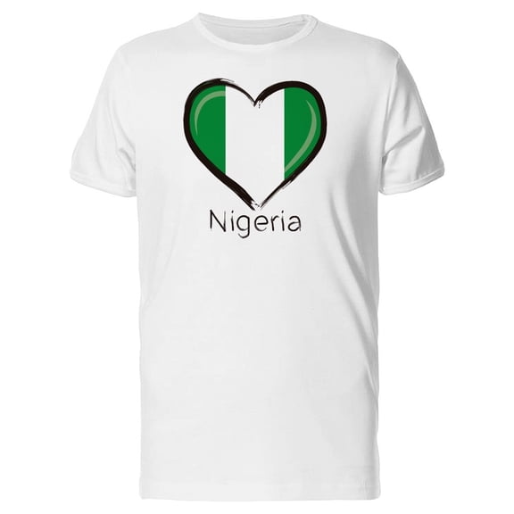 Nigeria Flag Heart Tee Men's -Image by Shutterstock