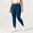 thumbnail image 6 of LEAVINGSUO Stretchy Jeans for Women Plus Size Elastic Waist Pocket Full Length Denim Pant Blue XL, 6 of 7