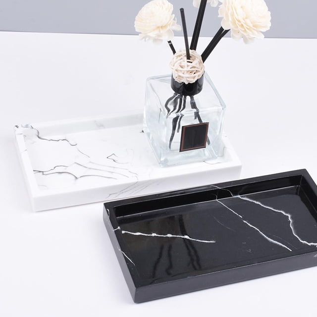 Paquete de 2 bandejas de tocador de baño Soledad Bandeja de almacenamiento de baño 20x10x3.1cm