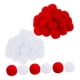 thumbnail image 4 of 30 piezas de bolas de pompones para manualidades, decoración para llaveros y sombreros. rojo blanco, 4 of 9