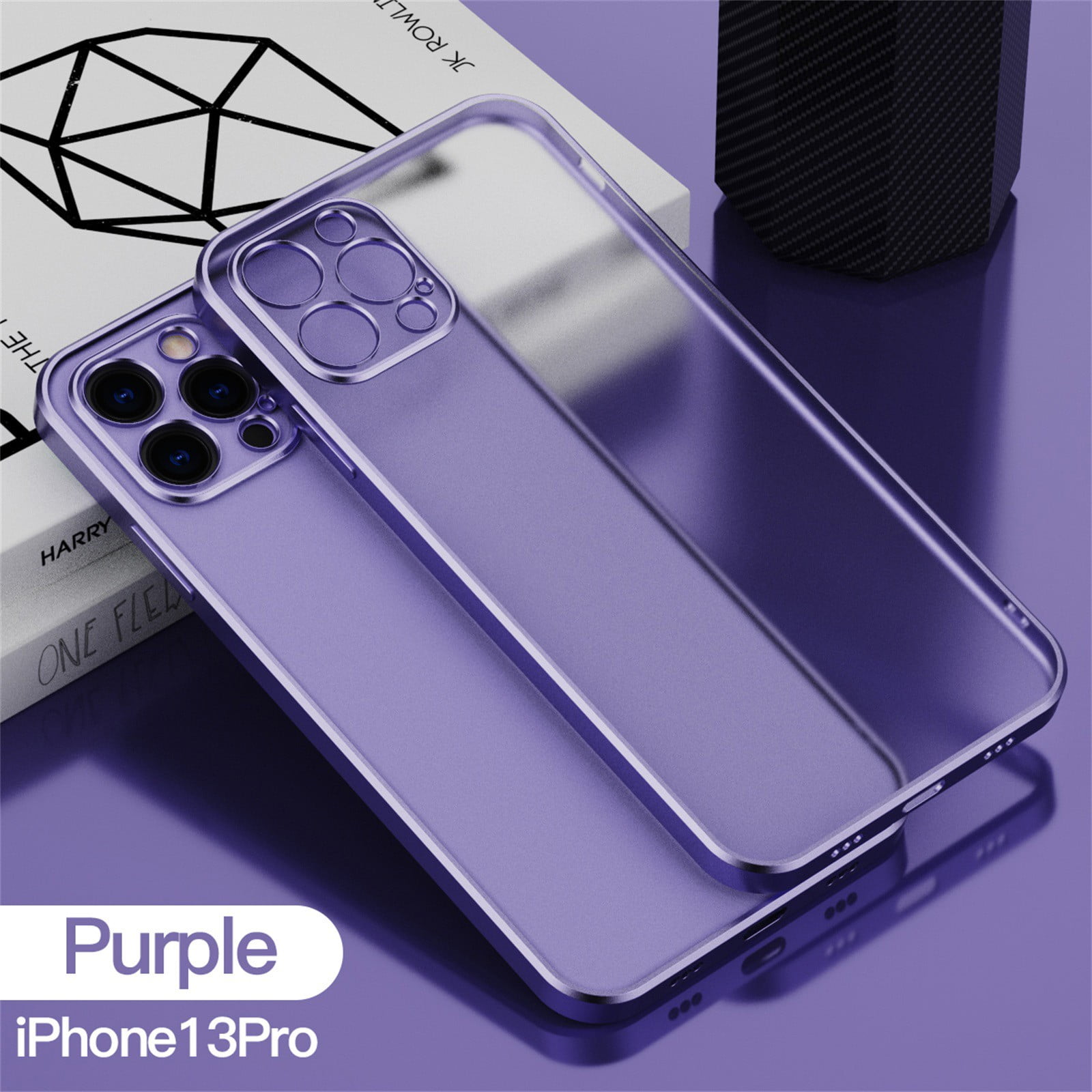 Luxury Matte Square Edge Phone Case For Iphone 13 Pro Series Silicone Clear Plating Back Cover Walmart Com