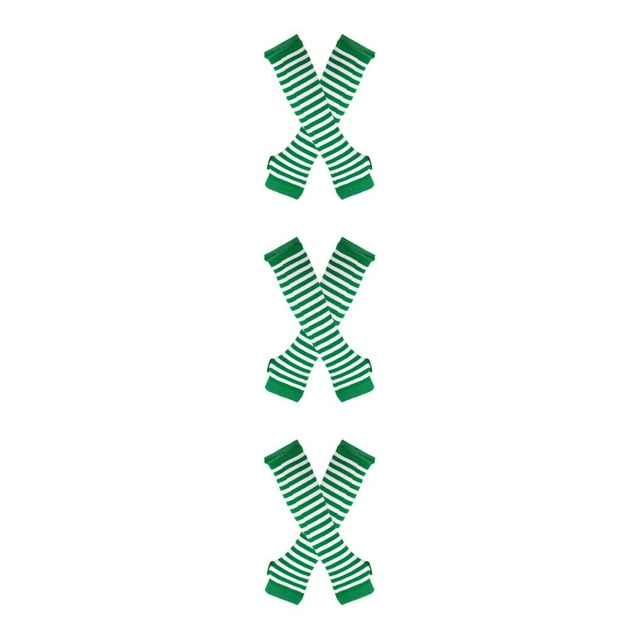 ZheElen Easy To Wear Over Knee Socks Highly Elastic And Durable Soft And Breathable Wide Application Polyester Easy To Match green and white 3Set