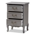 thumbnail image 2 of Baxton Studio Table de Bout Capucine en Bois Gris avec 3 Tiroirs, 2 of 9
