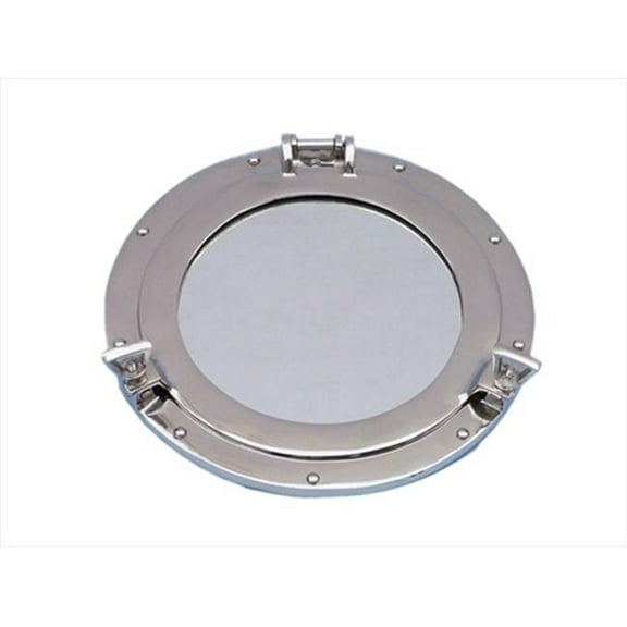 Handcrafted Model Ships MC-1963-12 CH - M Deluxe Class Chrome Porthole Mirror 12 in. Decorative Accent