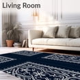 thumbnail image 2 of ODIKA 6'x9' Machine Washable Non-Slip Area Rug, Festive Snowflake Non Slip Holiday Winter Floor High Traffic Rug, Blue, 629517, 2 of 7