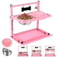 thumbnail image 1 of Cuencos Elevados SHAINFUN Rosa con Soporte Ajustable y 2 Cuencos de Acero Inoxidable para Perros Gra, 1 of 6