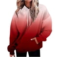thumbnail image 2 of idosla Oversized Hoodies for Women Tie Dye Gradient Sweatshirts Baggy Drawstring Hooded Pullover 2025 Fall Casual Tops with Pocket (Red, XXL), 2 of 4