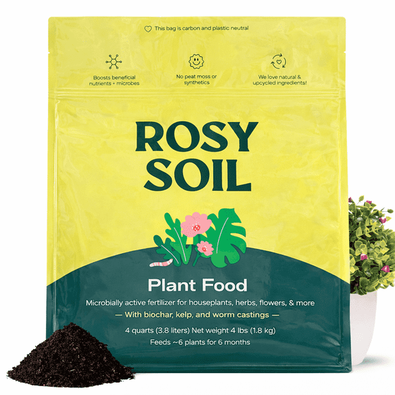 Rosy Soil Plant Food, All-Purpose Organic Nutrient-Rich Fertilizer - 4qt