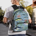 thumbnail image 6 of Pofeuu Various Wild Sea Fish Print Laptop Backpack Travel Canvas Backpack for School Lightweight and Comfortable Backpack College Backpack Schoolbag, 6 of 6