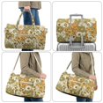 thumbnail image 6 of Garronmavis Vintage Floral Large Quilted Duffle Bag for Women, Weekender Travel Bag Overnight Carry On Bag with Zipper Pockets, Gym Dance Hospital Tote Bag with Luggage Sleeve, 6 of 7