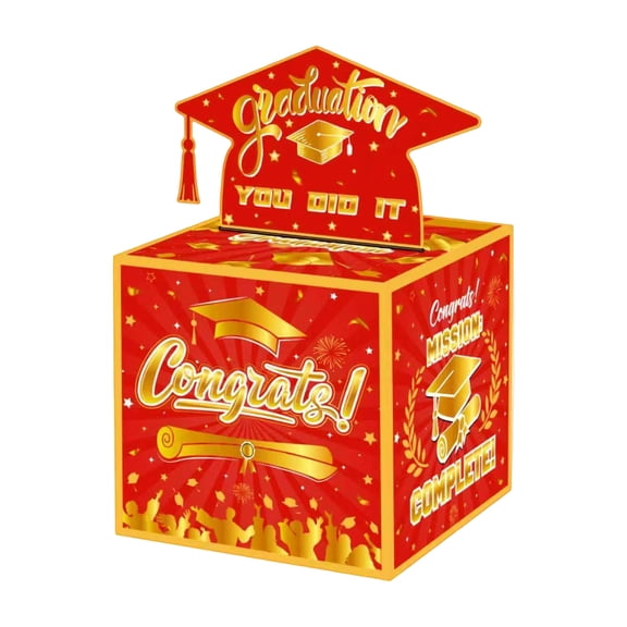 dgysar Congrats Grad Money Gift Box Set, Pull-Tab Surprise Box, with 30 OPP Bags S One Size