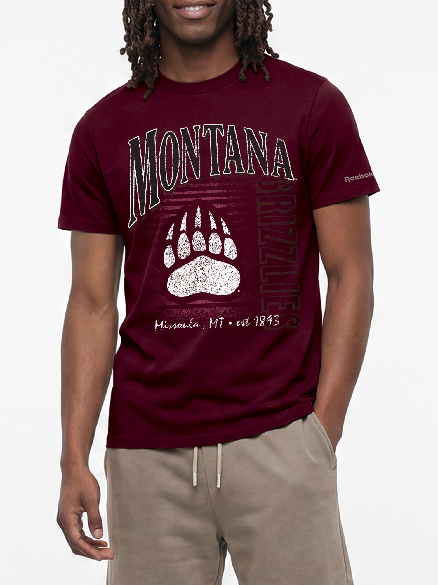 Montana Grizzlies Reebok Mens Crew Neck Short Sleeve T-Shirt