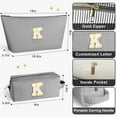 thumbnail image 6 of DAKIMOE Makeup Bag Cosmetic Bags Organizer Personalized Initial Travel Essentials Toiletry Bag for Birthday Christmas Girlfriend Teacher Valentines Day Gifts, 6 of 9