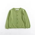 thumbnail image 2 of YOUYEDIAN Kids Baby Girls Cardigan Sweater Button Down Long Sleeve Crewneck Cotton Sweater Uniform Cardigan Kids Knit Sweater Outerwear for Girls and Boys Green 3-4 Years, 2 of 3