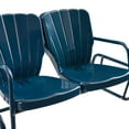 thumbnail image 4 of Ridgeland 4Pc Outdoor Metal Conversation Set- Loveseat Glider, Side Table, & 2 Armchairs - Navy Gloss, 4 of 6