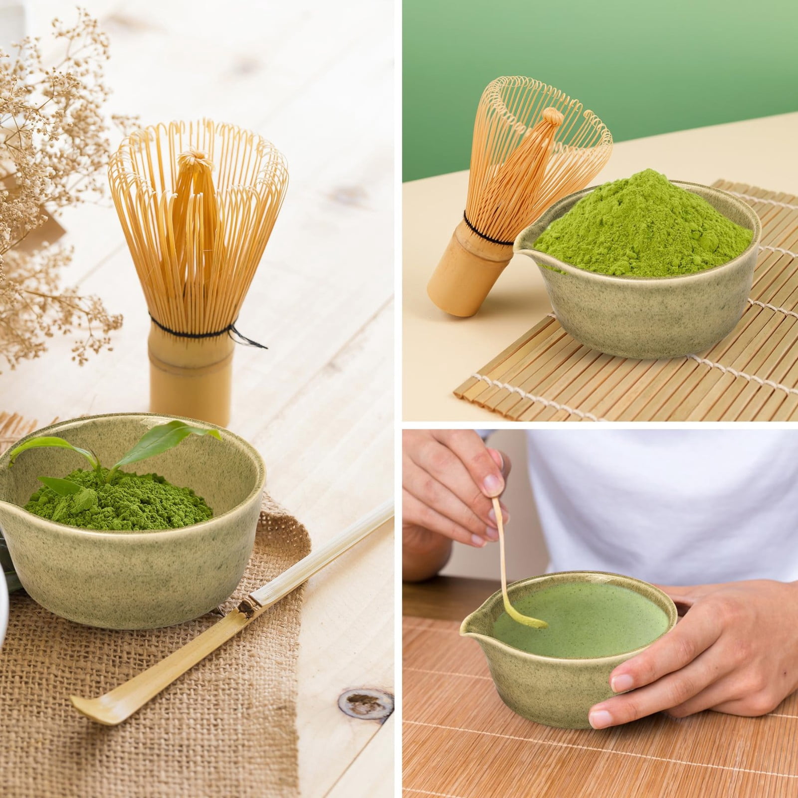 Desktop Dress Up Clearance! Matcha Tea Set with Whisk Ceramic Bowl & Holder – Matcha Making Kit for Traditional Japanese Tea – Ideal Matcha Set for Beginners And