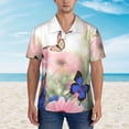 thumbnail image 4 of Daiia Butterfly And Flowers Hawaiian Shirt for Men Gentle Cotton Regular Short Sleeve Casual-3X-Large, 4 of 9
