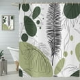 thumbnail image 2 of Green Plant Shower Curtain Abstract Leaves Boho Botanical Shower Curtains for Bathroom Tropical Palm Leaf Bath Curtain with Hooks Waterproof Fabric 72Wx72L, 2 of 6