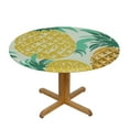 thumbnail image 3 of JEUXUS  Pineapple Tropical Fruit Round Tablecloths Washable Polyester Table Cover for Kitchen Dinning Parties Tabletop Decor, 3 of 7