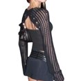 thumbnail image 4 of TxlixcBlusa de mujer, cuello redondo de color sólido, manga larga, manga corta, negra Txlixc moda, 4 of 7