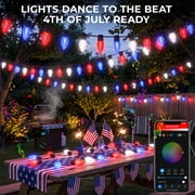 66FT Smart C9 LED String Lights 100 Color Changing Bulbs APP & Remote Controlled Music Sync Timer Extendable Waterproof Outdoor Decorative Lights for Easter, Spring Party, Patio, Fence & Holiday Deco