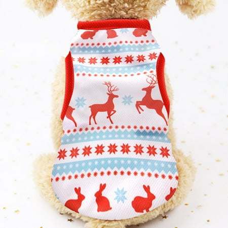 Christmas Dog Clothes Cartoon Pet Vest Teddy Clothes Spring And Summer Clothes Small  Poodle Cat Clothes Pet Clothing Hoodies  Cats Vest