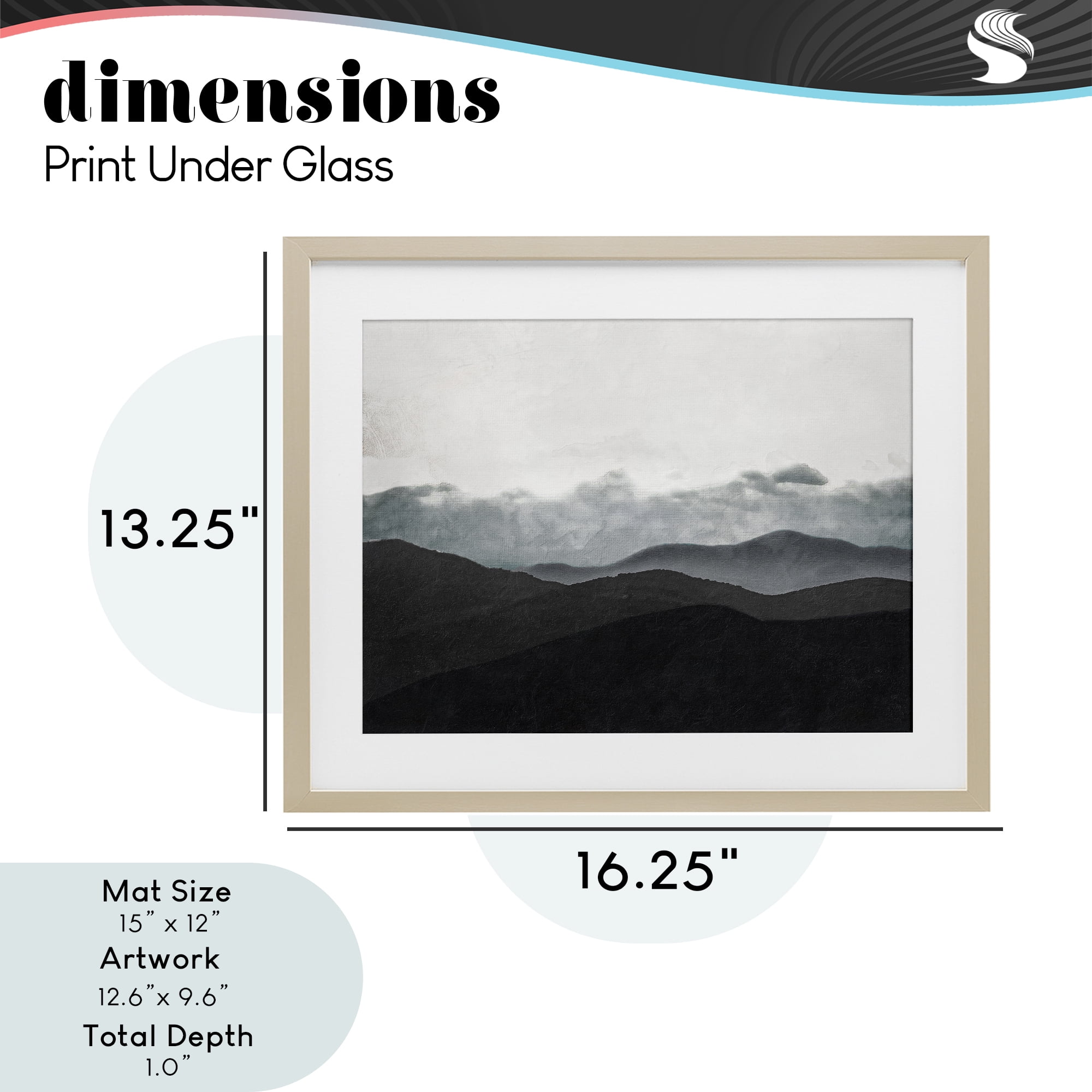 Stupell Industries Layered Foggy Hills Birch Framed Print Under Glass, design by Elizabeth Medley