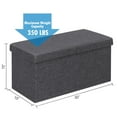 thumbnail image 3 of Costway 30'' Folding Storage Ottoman W/Lift Top Bed End Bench 80L Storage Space Dark Grey, 3 of 11