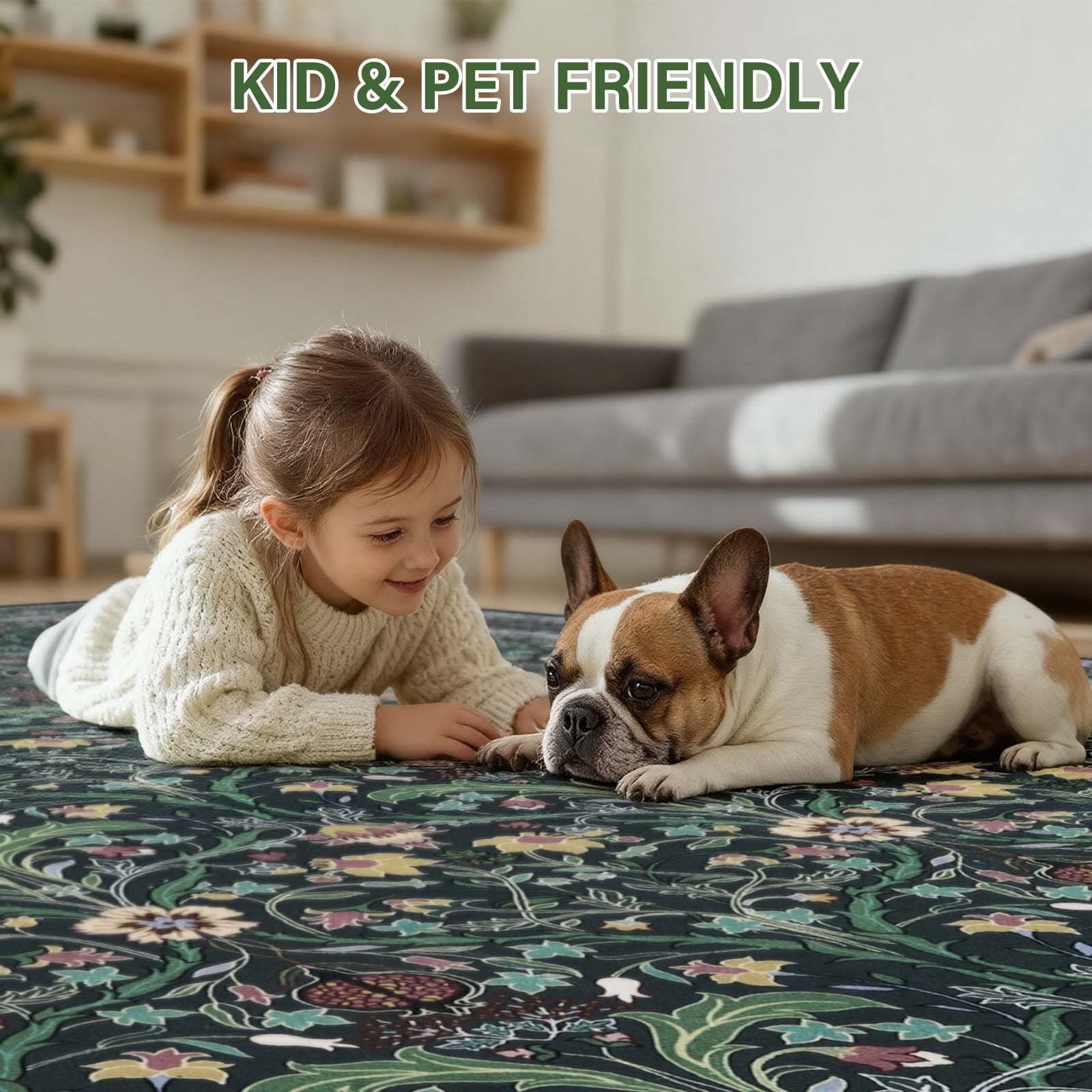 2x3 Indoor Entryway Rug, Small Washable Area Rug Non-Slip Floral Door Mat Entrance, Boho Low Pile Floor Carpet for Door, Entrance, Farmhouse,Bathroom, Bedroom, Kitchen