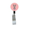 thumbnail image 1 of Carolines Treasures BB1232BR Damier Rose Yorkie Chiot Rétractable Badge Bobine, 1 of 2