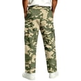 thumbnail image 6 of GrmtClth Men's Camo Cargo Straight Leg Pants Adjustable Drawstring Elastic Waist Multi Utility Pocket Outdoor Walking Trousers Army Green 3XL, 6 of 8
