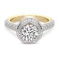 thumbnail image 4 of IGI Certified 2 Carat Round Shape Lab Grown Diamond Engagement Ring | 14K Yellow Gold | Luxoré Vintage Allure Diamond Ring | FG-VS1-VS2 Quality Friendly Diamonds, 4 of 7