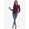 thumbnail image 6 of Women's Fall Puff Long Sleeve Tunic Tops Pleated Crew Neck Shirts Blouses Casual Loose T-Shirts, 6 of 6