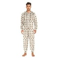 thumbnail image 2 of Patterned Bells Adult onesie Pajamas, Crystal Velvet Ultra Soft Warm Jumpsuit for Men and Women, 2 of 7