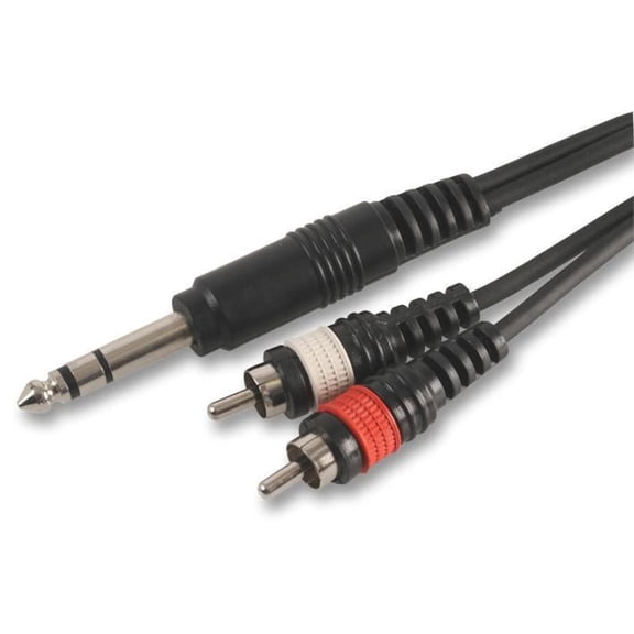 PULSE - 6.35mm Stereo Jack to Stereo RCA Lead, 3m Black