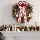 thumbnail image 1 of Adornos navideños, decoraciones navideñas, regalos de Navidad. Gran lazo hecho a mano para la punta del árbol de Navidad, perfecto para decoraciones festivas. Pajarita., 1 of 6