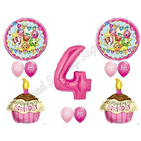 SHOPKINS 4th Fourth BIRTHDAY PARTY Balloons Decorations Supplies Cupcake Cookie