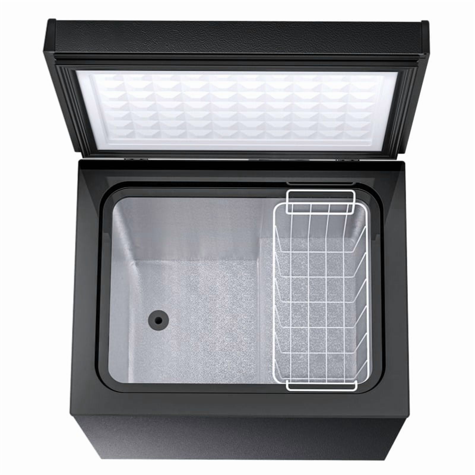 Electactic 1.8 Cubic Feet Chest Freezer with 2 removable baskets Free Standing Top open Door Deep Compact Freezer Suitable for Home/RV/Kitchen/Office-Black