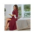thumbnail image 7 of Ladies Solid Color Cotton Bathrobe Lace Sexy Pajamas Night Gown Casual Home Wear, 7 of 7