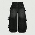 thumbnail image 6 of Amidoa Girls Wide Leg Denim Pants Baggy Elastic Waist Jeans Black Size 6-7Years, 6 of 8