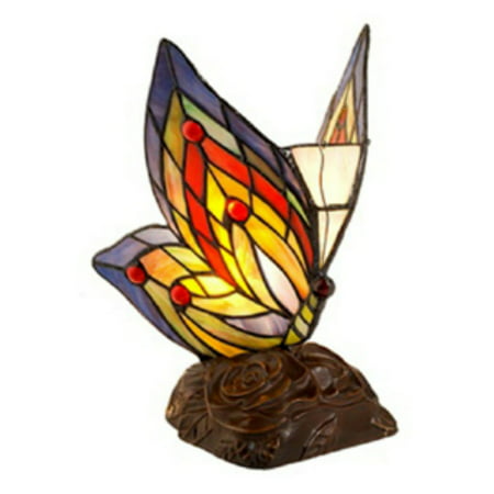 Warehouse of Tiffany Yellow Butterfly Accent Lamp