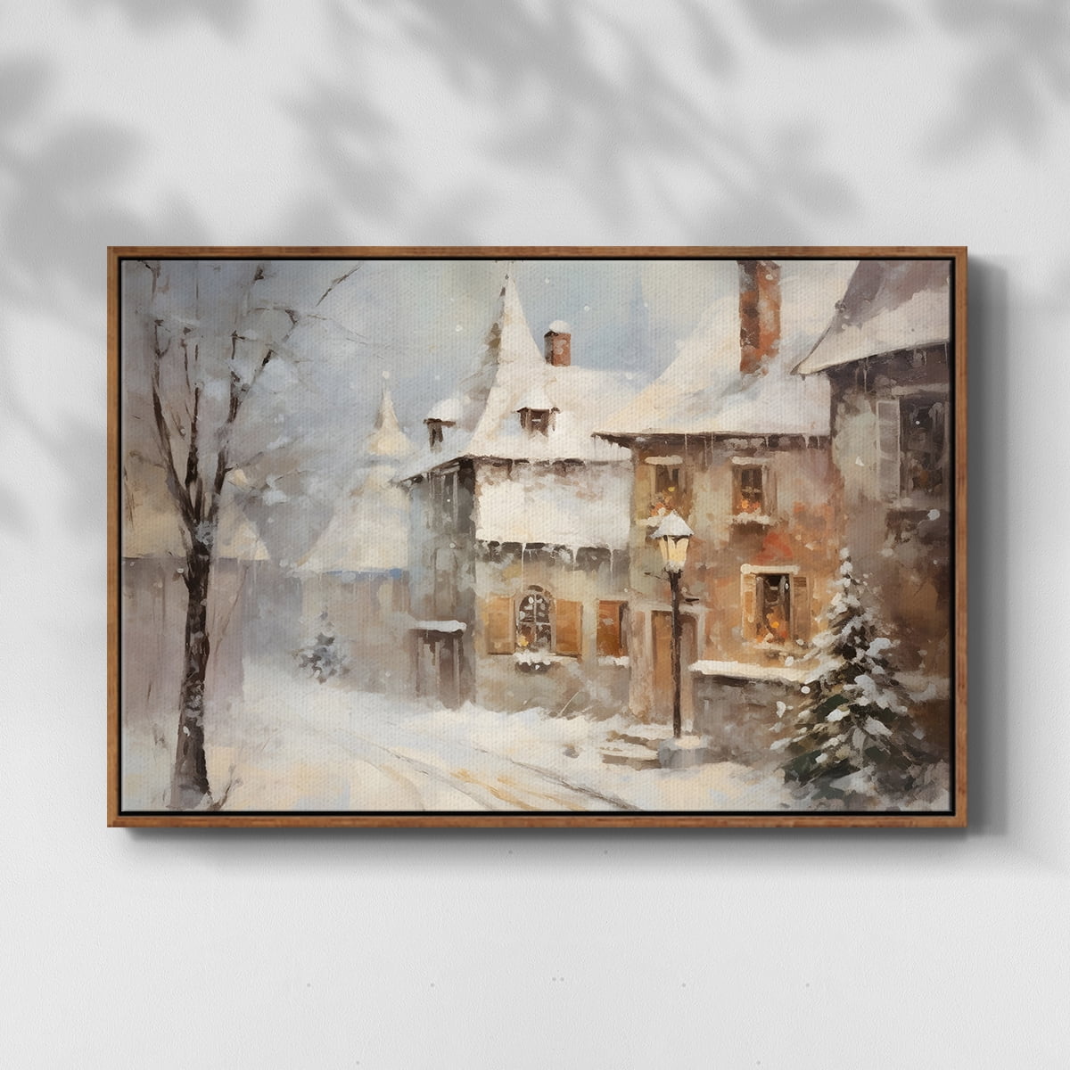 Vintage Landscape-CCXX By Wexford Home Framed in Walnut Wood Gallery Wrapped Canvas 17 in. x 25 in.