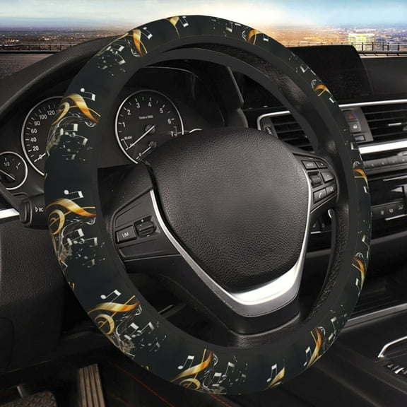Steering Wheel Cover Anti-Slip Elastic Car Protective Universal 15 Inch Fit for Vehicles Auto SUVs , Music Cool Piano Vintage