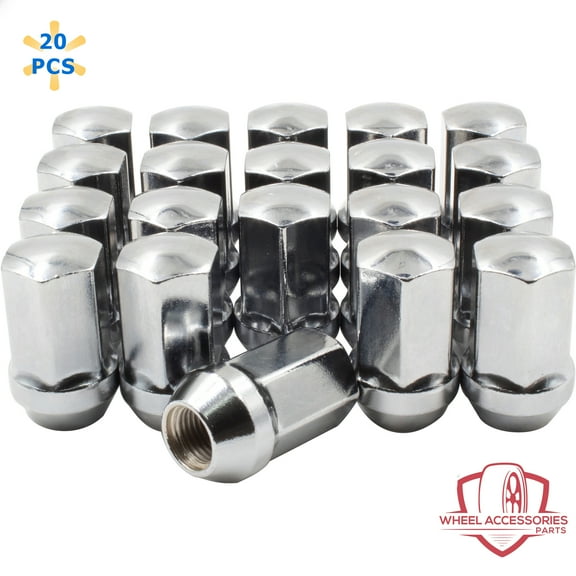 20 Pcs 14mm 1.50 14x1.50 Thread 6509422AA, 611.330 1.65" Long OEM Style Lug Nuts Chrome 7/8" Hex Fits 2011  Jeep Grand Cherokee, 2018  Jeep Wrangler, 2019  Ram 1500 Classic