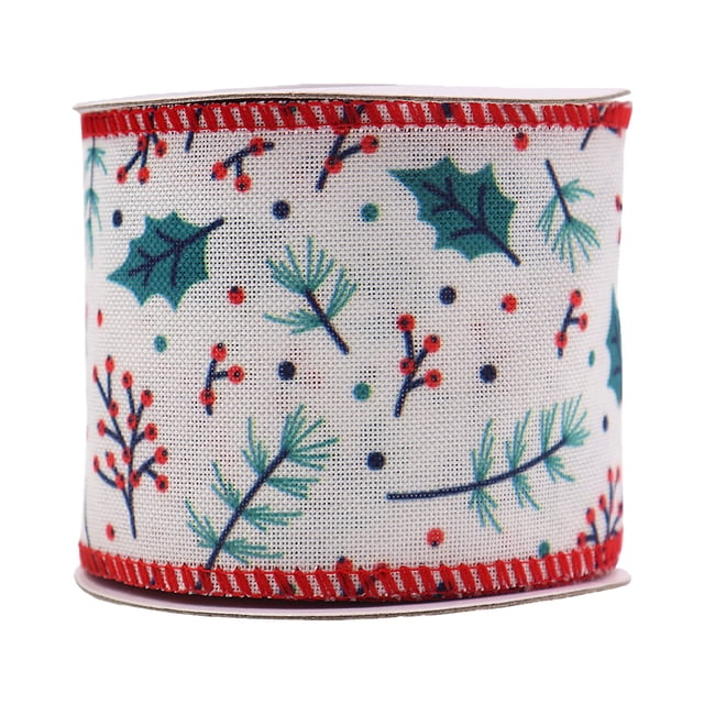 Visland Christmas Ribbons Colored Ribbon Holiday Ribbon Decorations Rustic Fabric Ribbons Crafters Holiday Ornaments 1Roll/5Yard