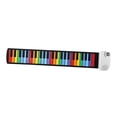 thumbnail image 2 of Piano enrollable de silicona de 49 teclas para niños principiantes Llave arcoiris blanca, 2 of 9