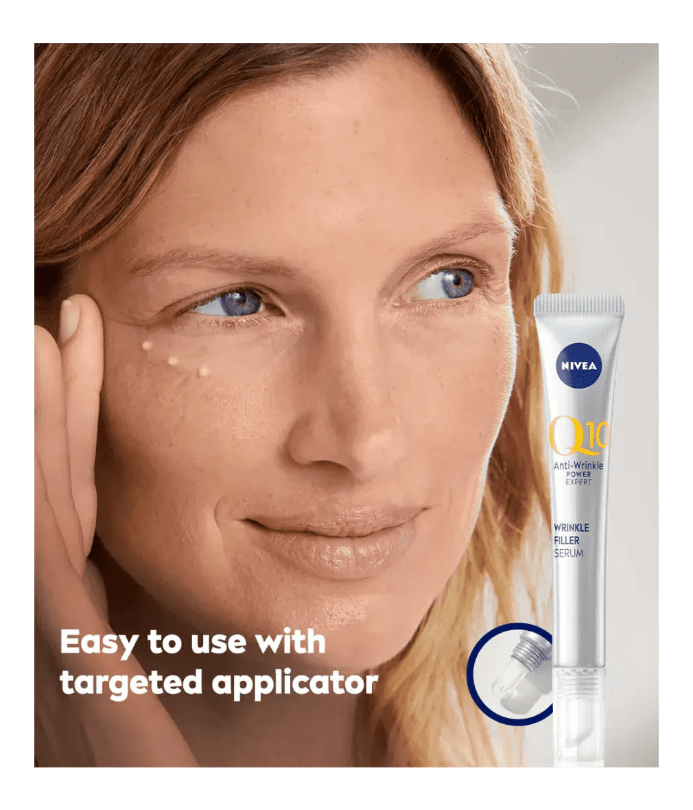 Nivea Q10 Anti-Wrinkle Power Wrinkle Filler Serum with Bioxifill Peptides 15ml / 0.5 fl oz