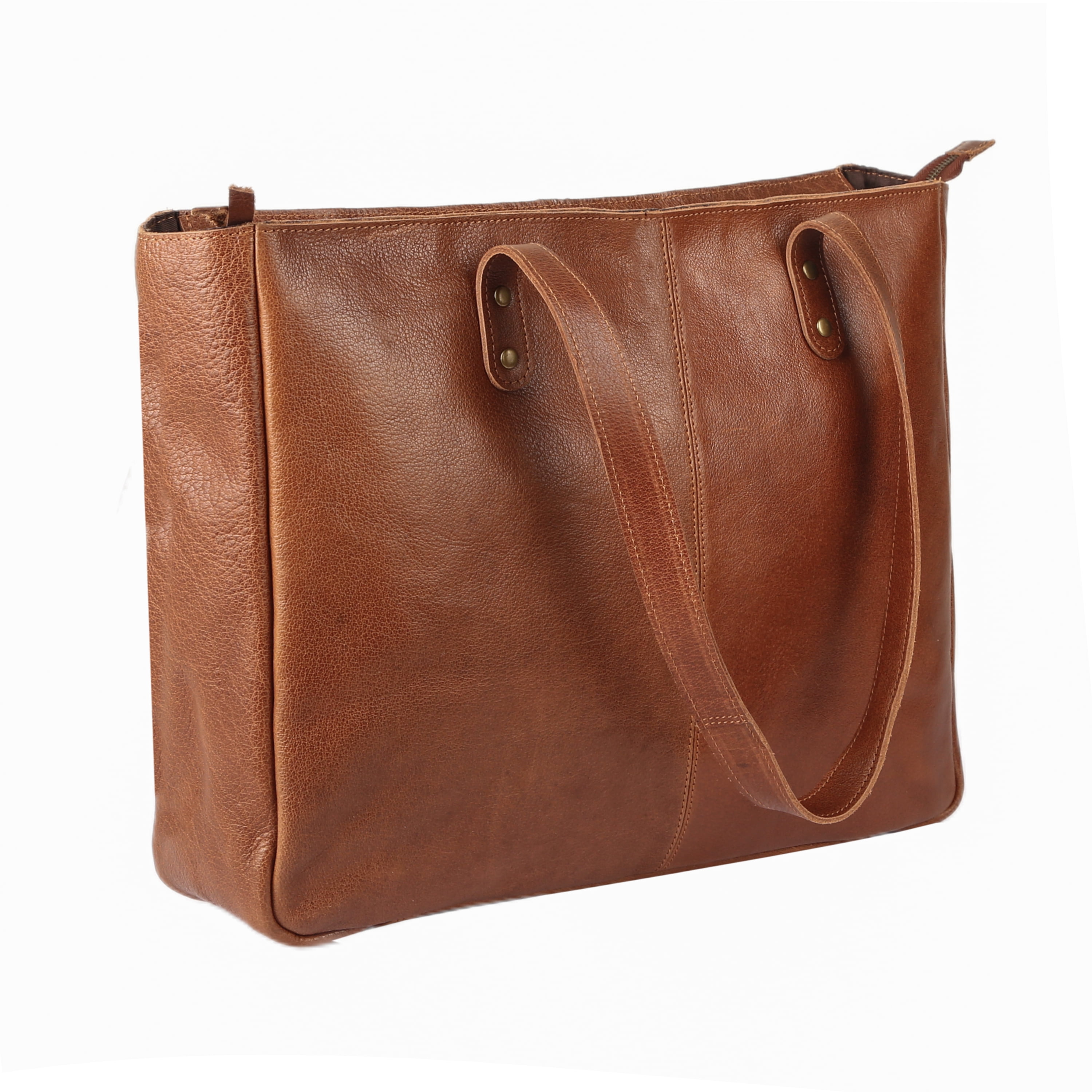 Leather Zip Tote Bag for Women Purse Satchel Travel Bag Shopping Carry Messenger Multipurpose Handbag