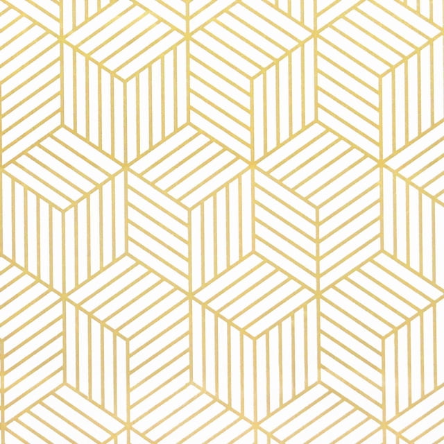 Geometric Gold Stripe Contact Paper - Removable Self-Adhesive Wallpaper
